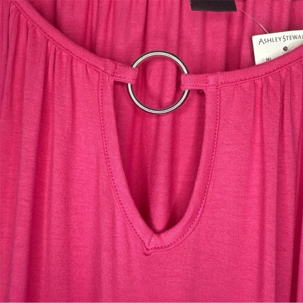 Ashley Stewart Pink Bell Sleeve Peasant Top NWT - Picture 8 of 10